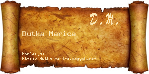 Dutka Marica névjegykártya